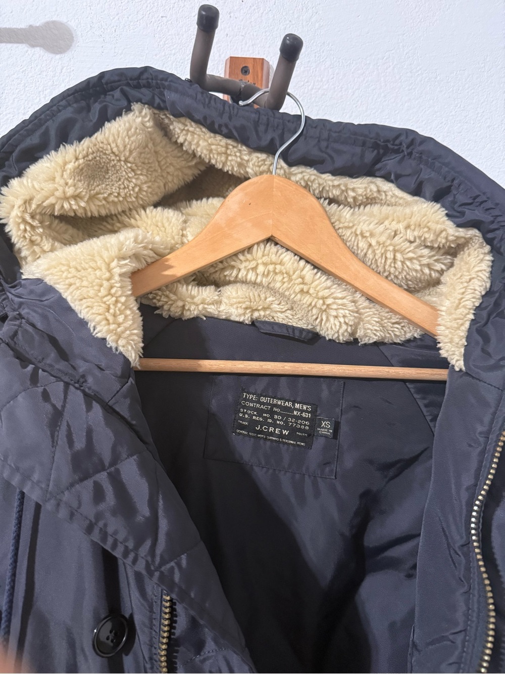 J. Crew jacket Hooded Parka in midnight Navy blue - Picture 14 of 16
